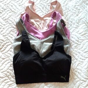 Puma Women's Sports Bra Trio - Black, Gray, Pink